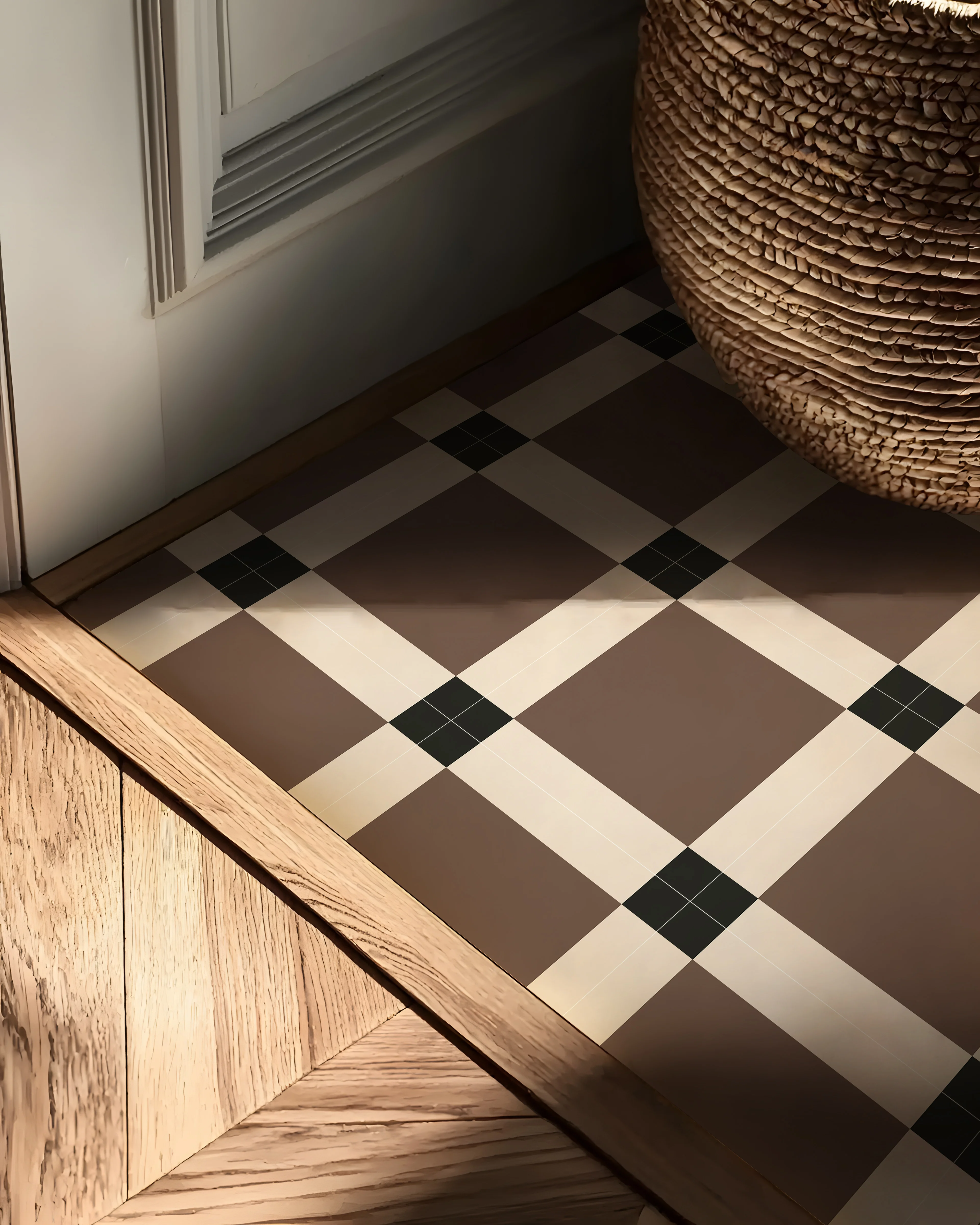 11.8″ x 11.8″ Vintage Grid Floor Tile Stickers, Peel and Stick Waterproof Vinyl Decals for Kitchen Bathroom Home Decor